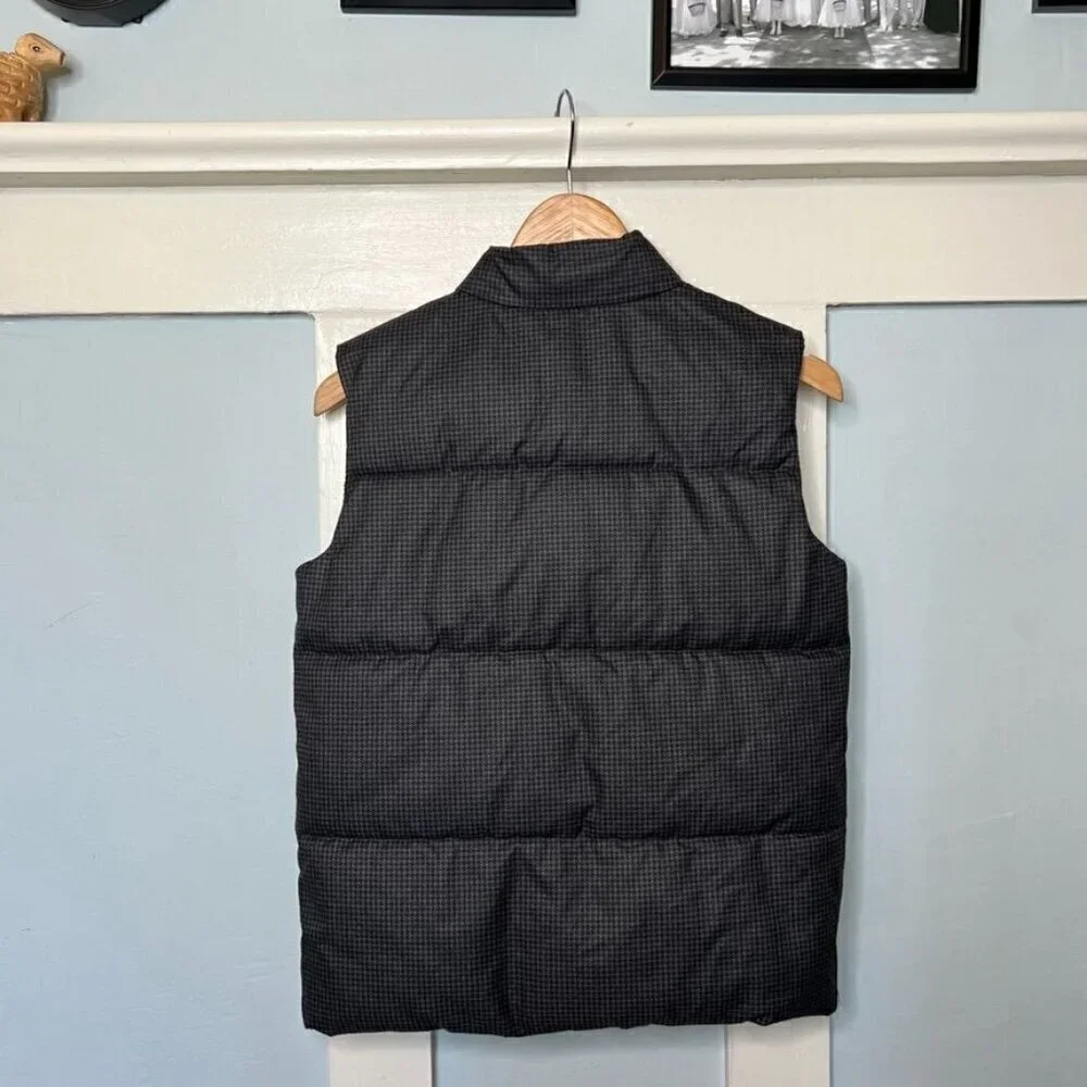 Old Navy Gender-Neutral Grey Herringbone Frost-Free Puffer Vest for Kids